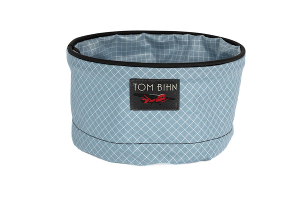 A Small Travel Tray in Tidal (light blue with white grid) 200 Halcyon.